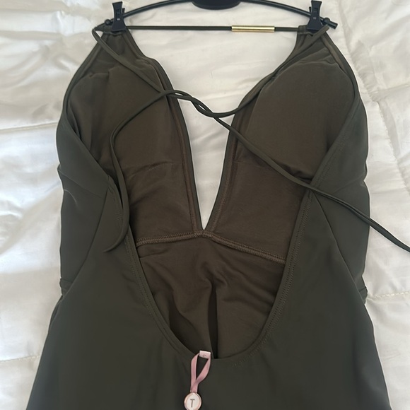 Olive green Ted Bakers one piece sexy swimsuit - Picture 4 of 6